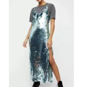 FREE PEOPLE PAILLETTE Mint Party Midi Dress Size 14