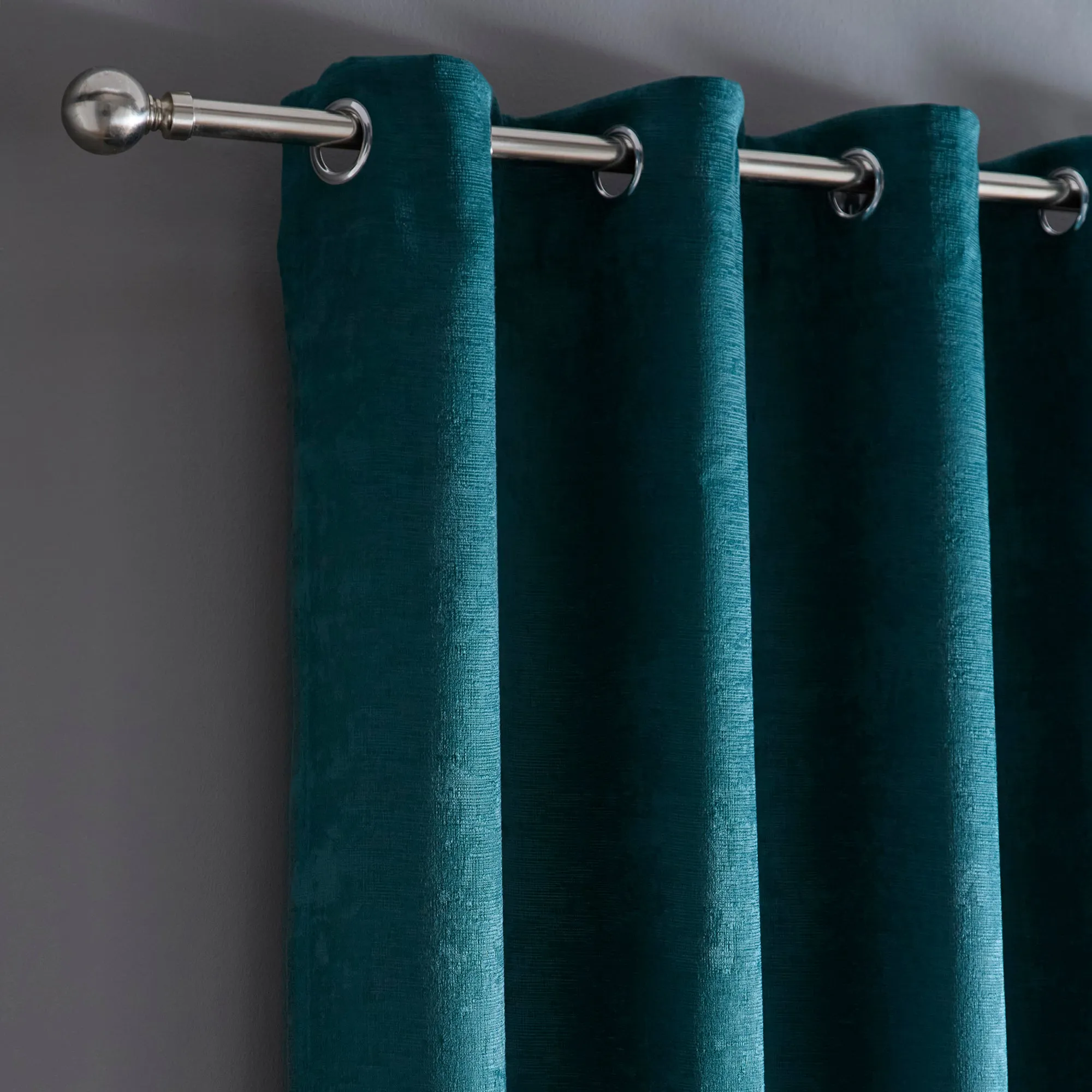Fusion Strata Eyelet Curtains  - Forest Green