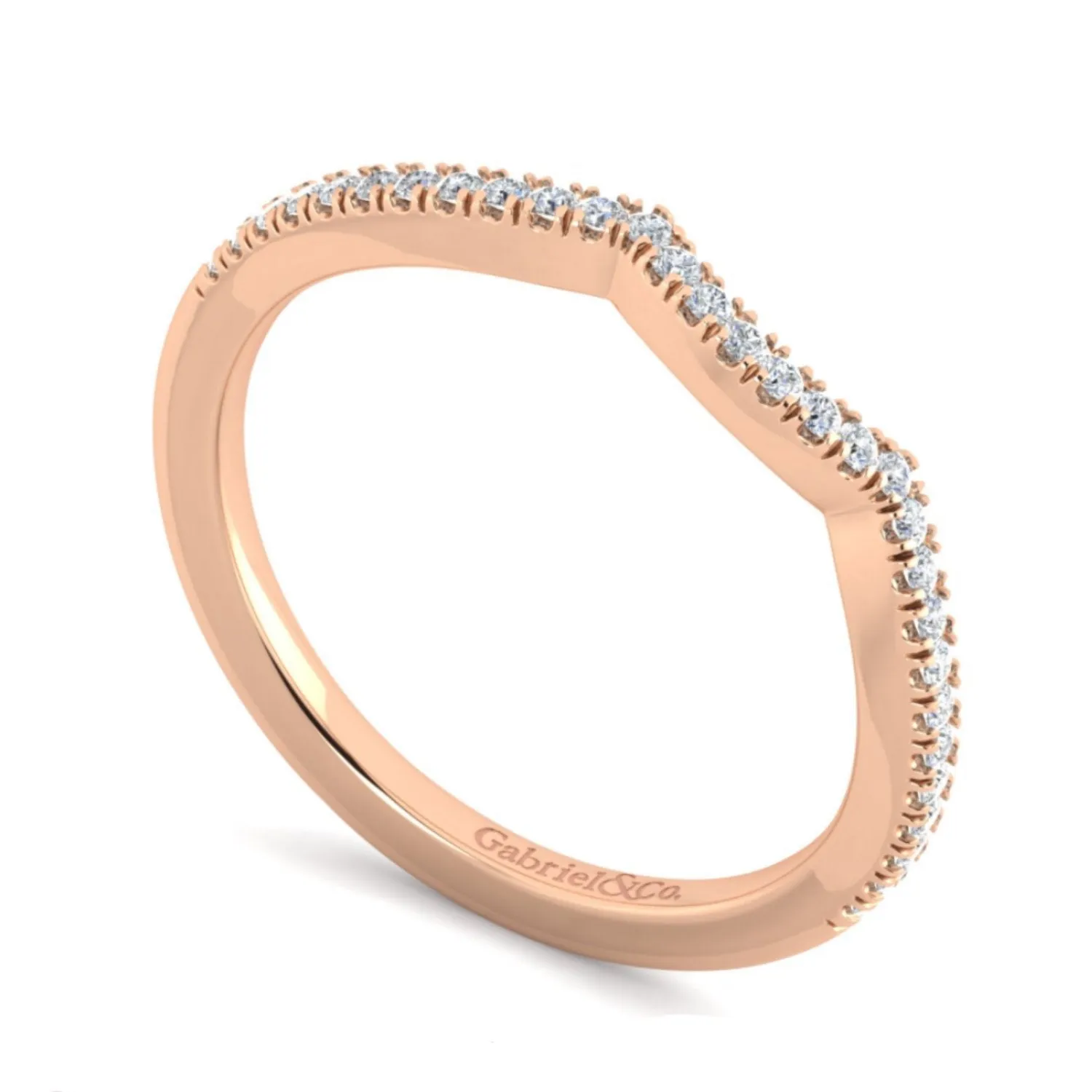 Gabriel & Co. "Sonya" Curved Diamond Wedding Band