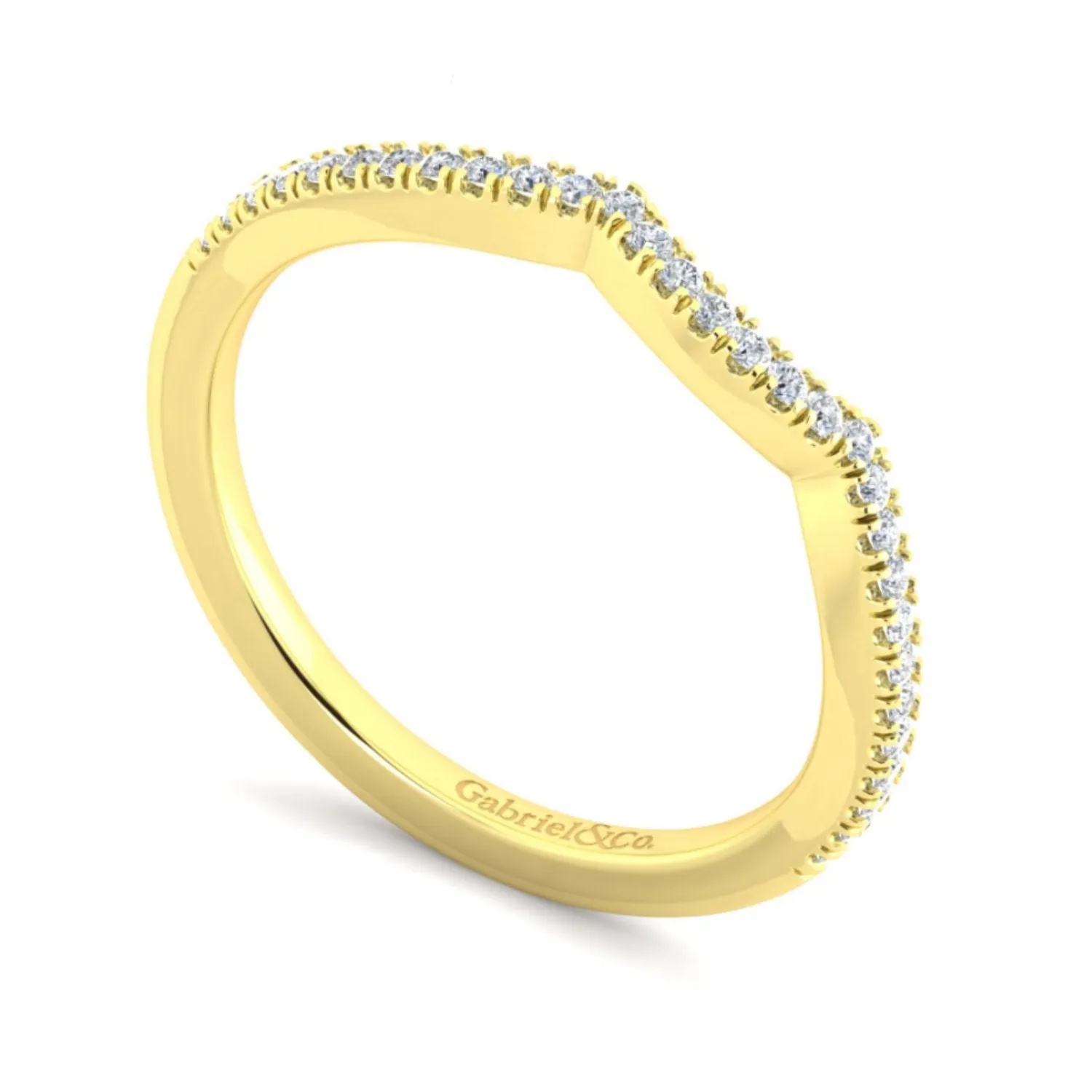 Gabriel & Co. "Sonya" Curved Diamond Wedding Band