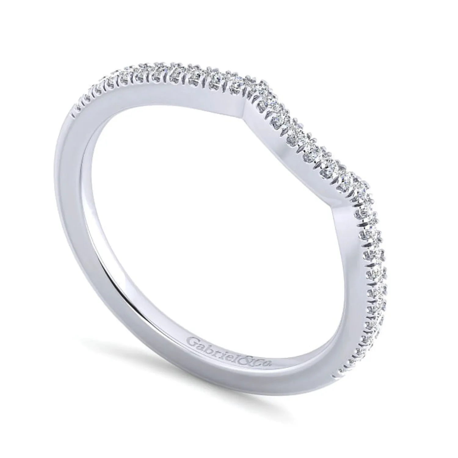 Gabriel & Co. "Sonya" Curved Diamond Wedding Band