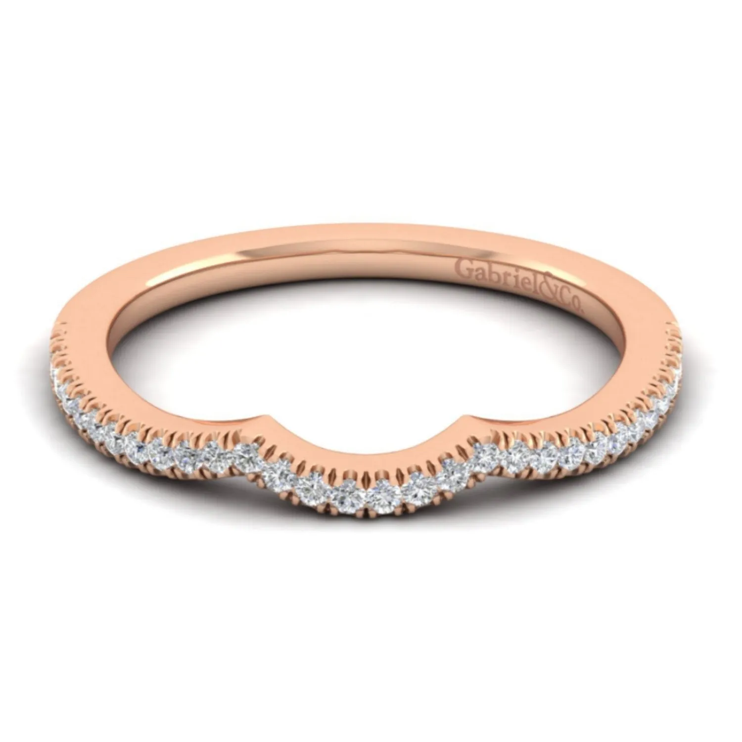 Gabriel & Co. "Sonya" Curved Diamond Wedding Band