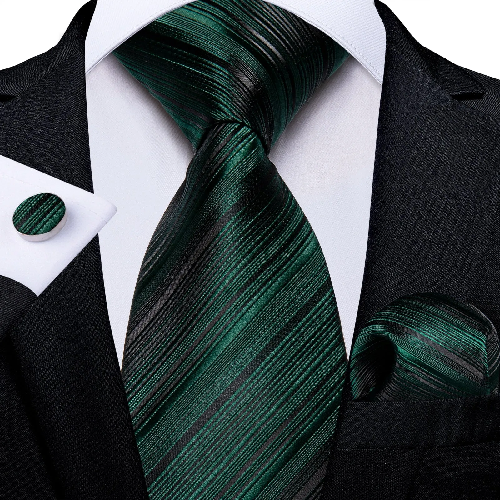 Gift Men Tie Teal Green Paisley Novelty Design Silk Wedding Tie for Men Handky cufflink Tie Set DiBanGu Party Business Fashion