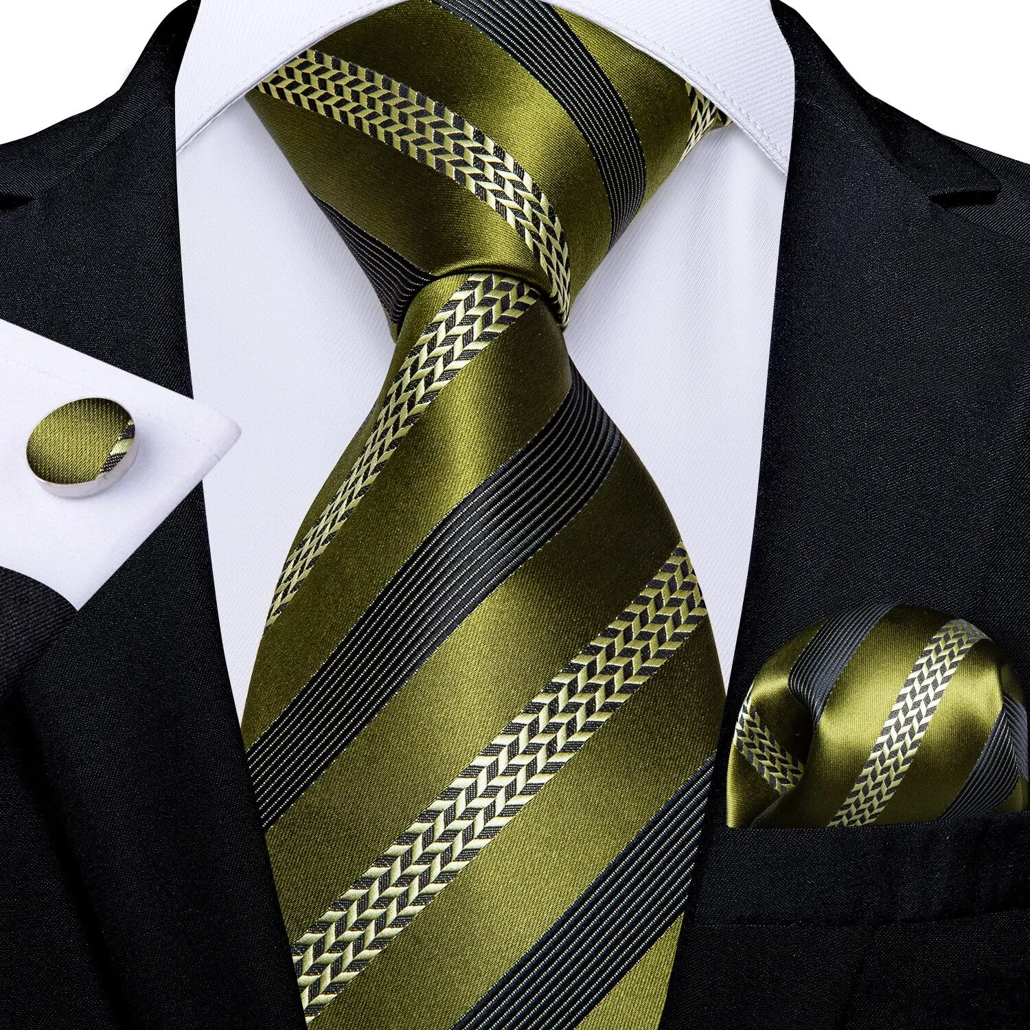 Gift Men Tie Teal Green Paisley Novelty Design Silk Wedding Tie for Men Handky cufflink Tie Set DiBanGu Party Business Fashion