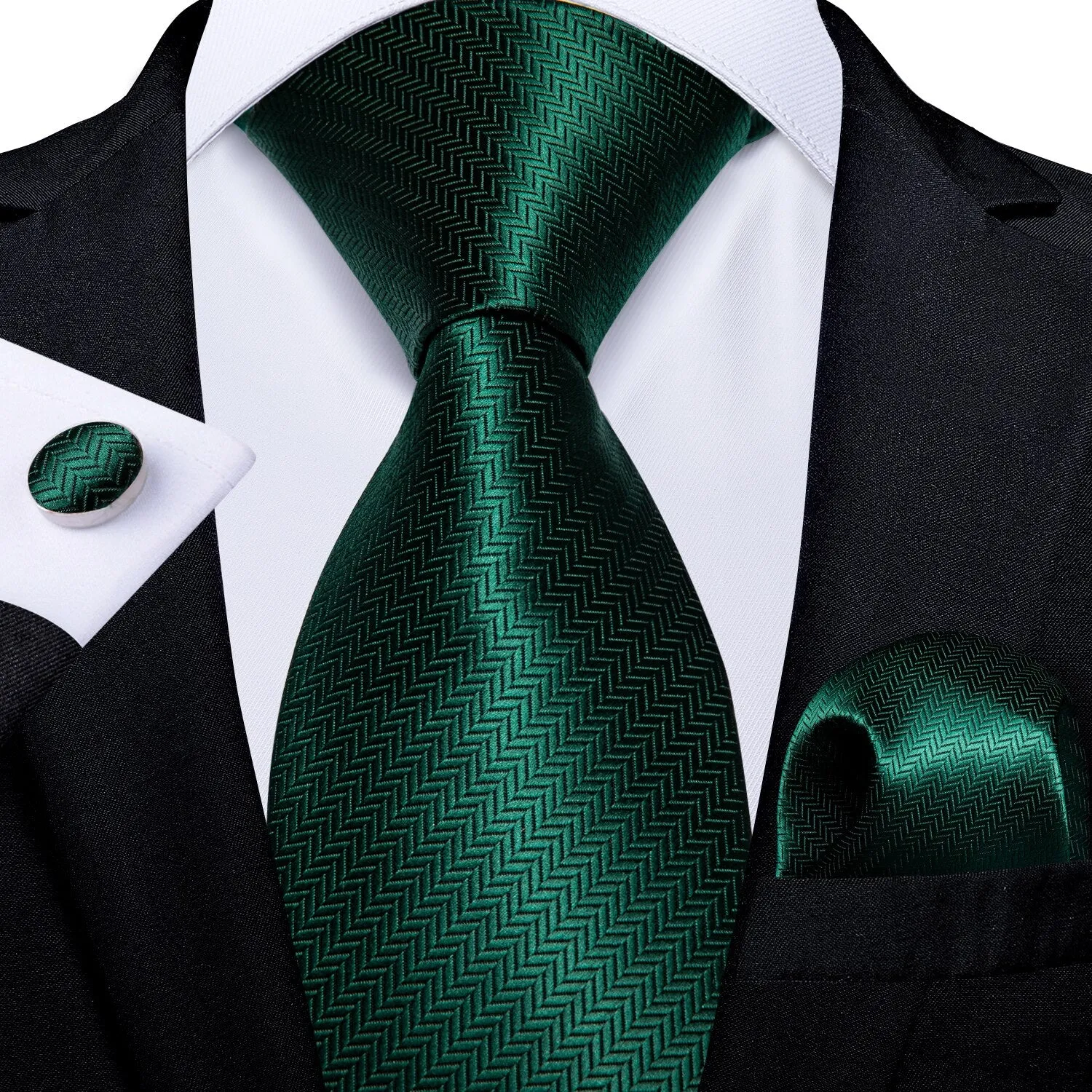Gift Men Tie Teal Green Paisley Novelty Design Silk Wedding Tie for Men Handky cufflink Tie Set DiBanGu Party Business Fashion