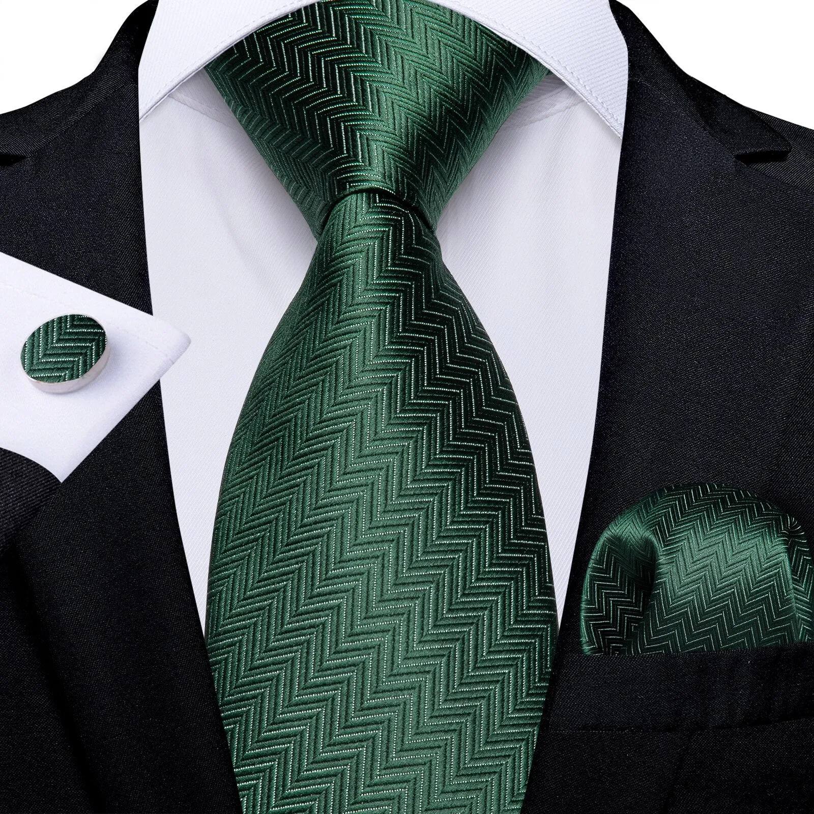 Gift Men Tie Teal Green Paisley Novelty Design Silk Wedding Tie for Men Handky cufflink Tie Set DiBanGu Party Business Fashion