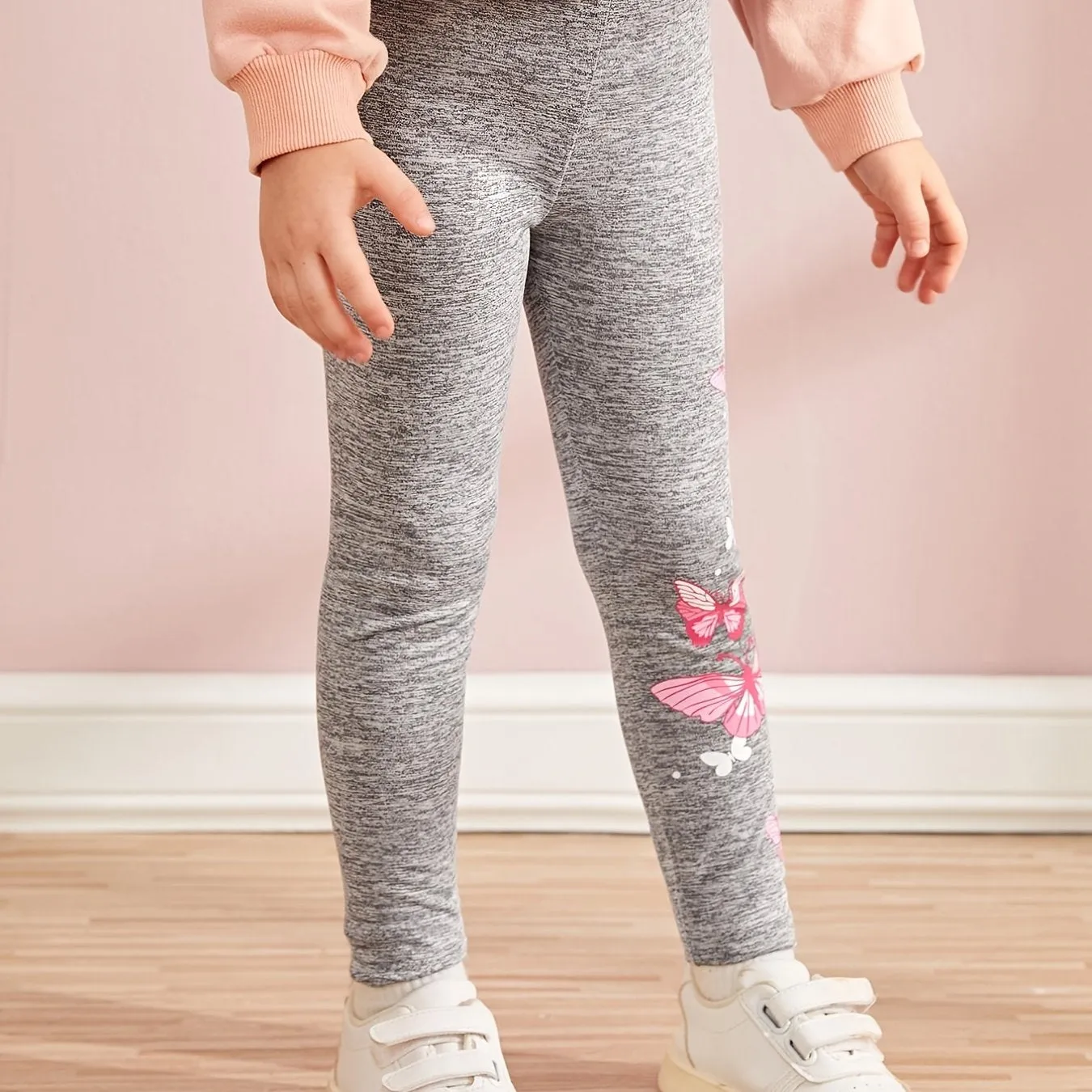 Girls Butterfly Print Elastic Waist Tights