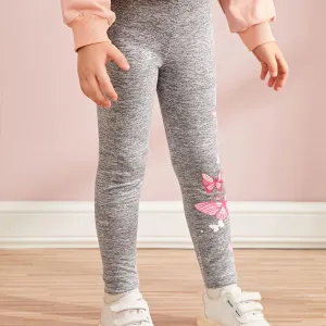 Girls Butterfly Print Elastic Waist Tights