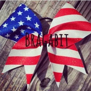 Glitter American Flag Bow