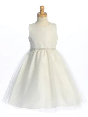 Glitter Tulle Dress - Ivory - BL258-IVO