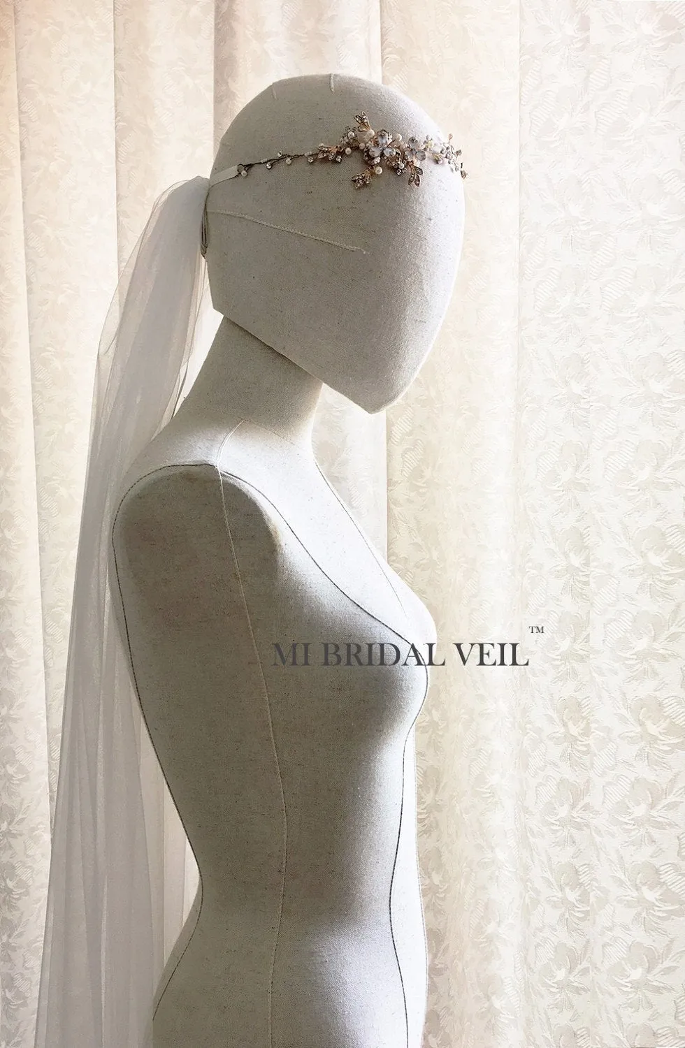 Gold Flower w Leaf Hair Vine, Bridal Headpieces Mi Bridal