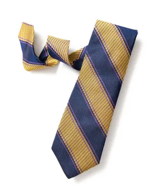 Gold University Stripe Tie