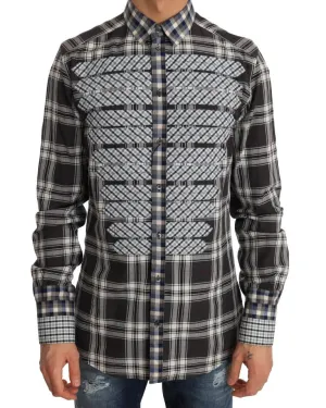 Gray Check Cotton GOLD Slim Fit Shirt