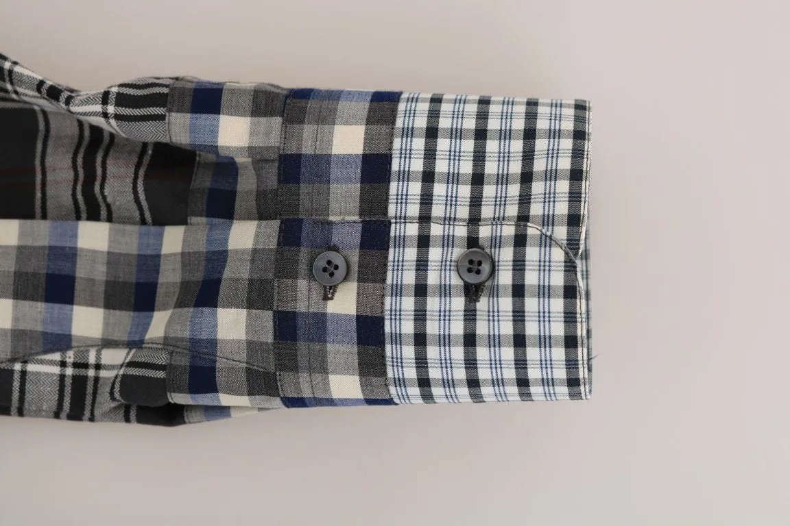 Gray Check Cotton GOLD Slim Fit Shirt