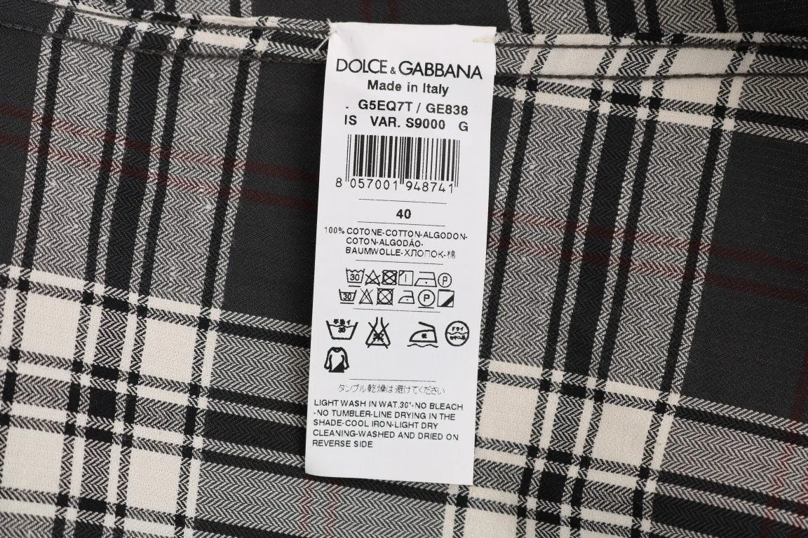 Gray Check Cotton GOLD Slim Fit Shirt