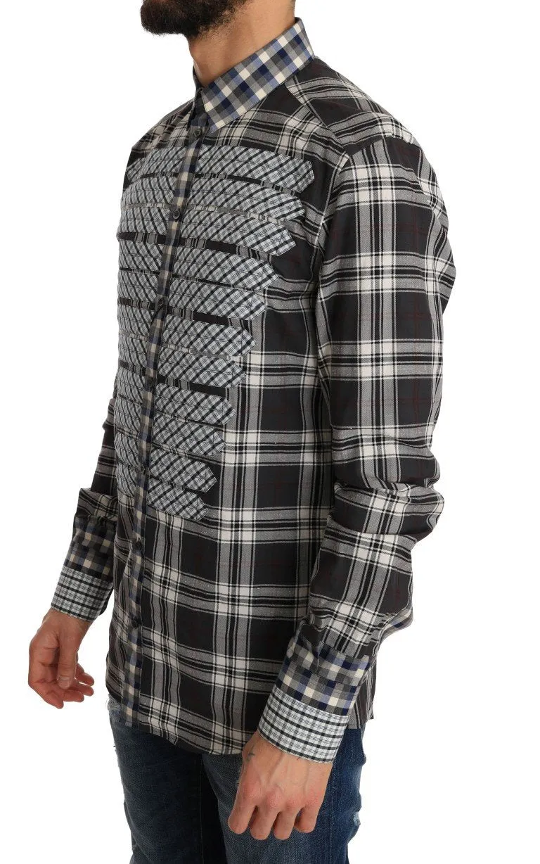Gray Check Cotton GOLD Slim Fit Shirt