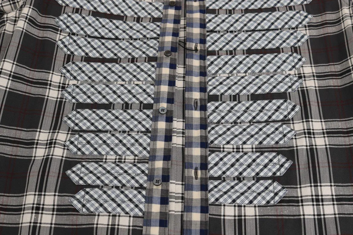 Gray Check Cotton GOLD Slim Fit Shirt