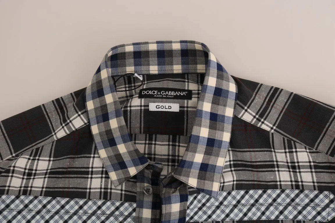 Gray Check Cotton GOLD Slim Fit Shirt
