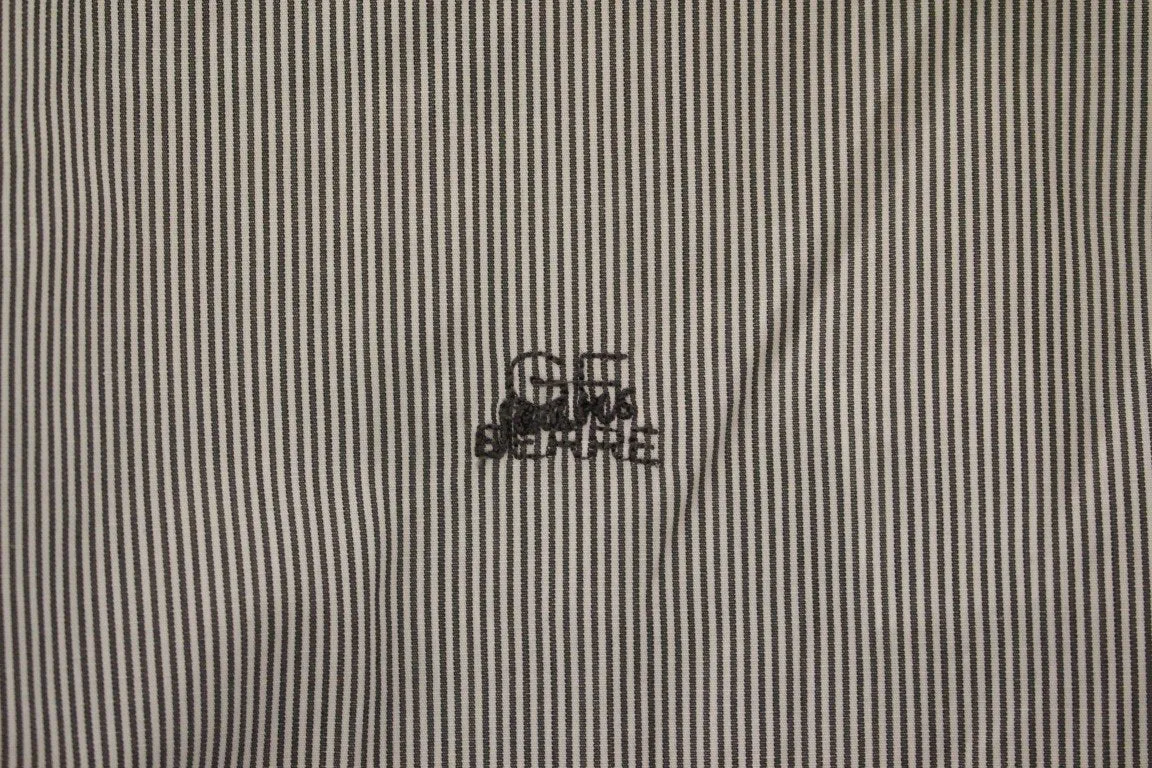 Gray Striped Cotton Casual Shirt