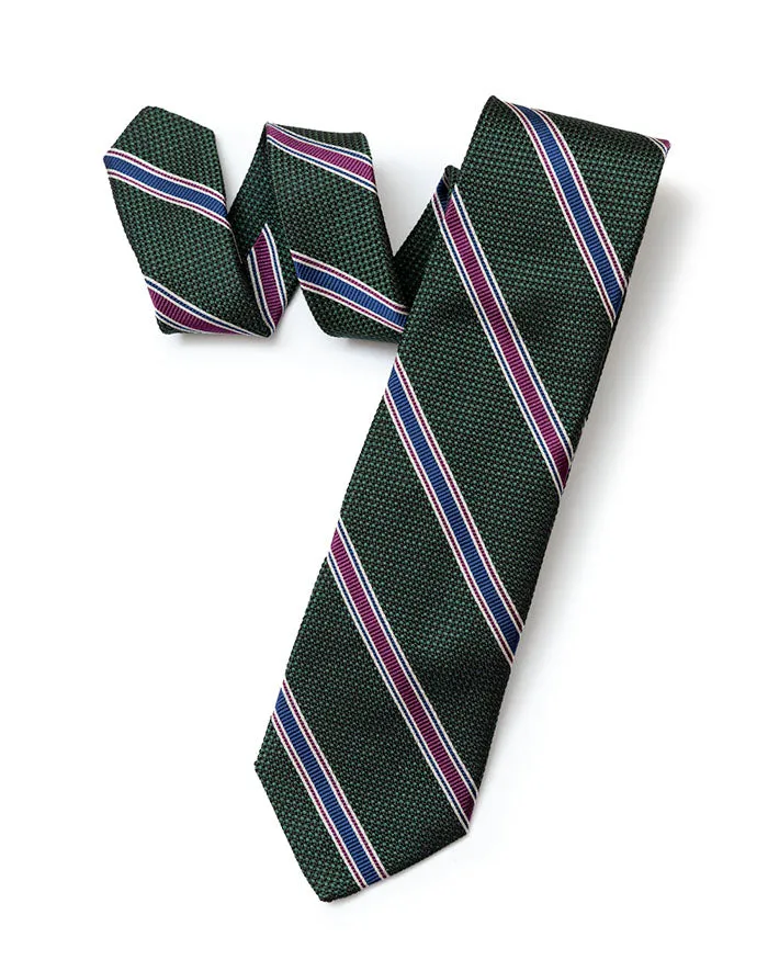 Green Regimental Stripe Tie