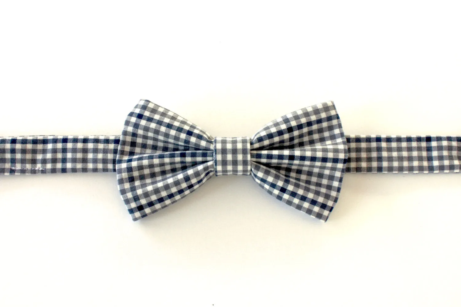Grey and Black Gingham Children's Bow Tie