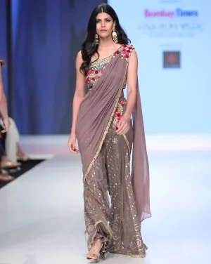 Grey Palazzo Sari