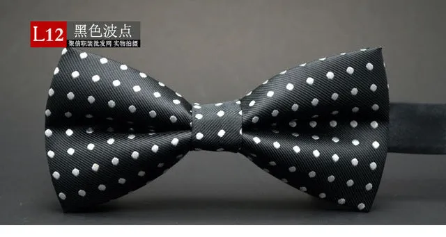 GUSLESON NEW Dot Bow Tie Wedding Bowtie Noeud Papillon Boys & Girls Polyester Silk Pajaritas Cravat Bowties Female Male Neckwear
