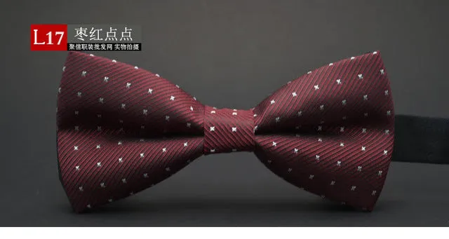 GUSLESON NEW Dot Bow Tie Wedding Bowtie Noeud Papillon Boys & Girls Polyester Silk Pajaritas Cravat Bowties Female Male Neckwear