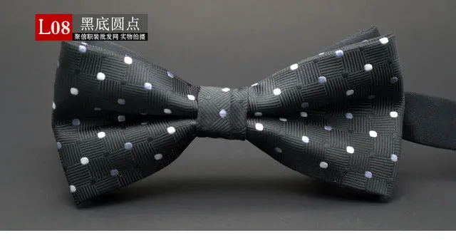 GUSLESON NEW Dot Bow Tie Wedding Bowtie Noeud Papillon Boys & Girls Polyester Silk Pajaritas Cravat Bowties Female Male Neckwear