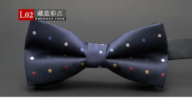 GUSLESON NEW Dot Bow Tie Wedding Bowtie Noeud Papillon Boys & Girls Polyester Silk Pajaritas Cravat Bowties Female Male Neckwear