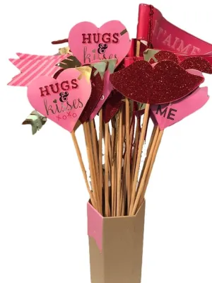 Hearts and Arrows Large Table Paper Flags Decoration