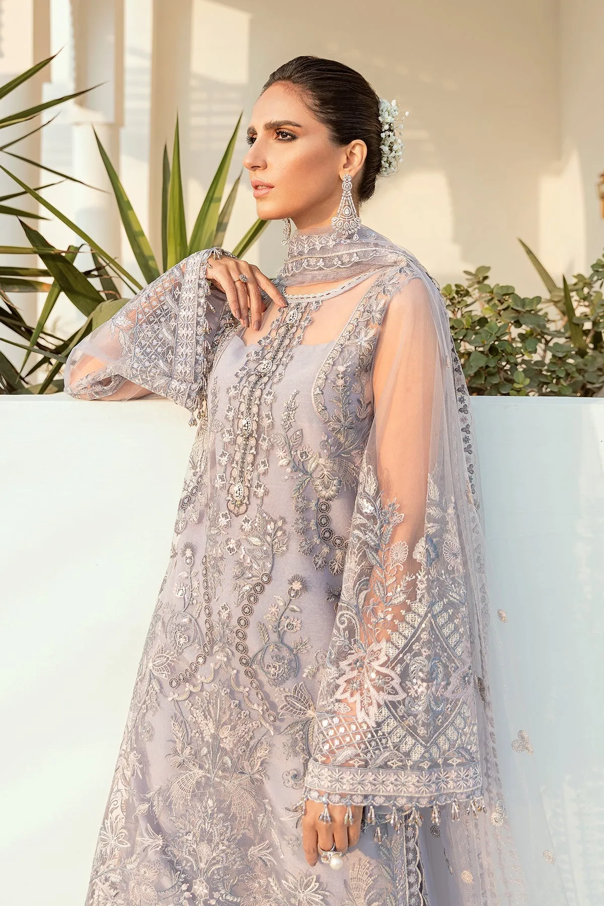 Heavily Embellished Grey Salwar Suit Party Dress in Salwar Kameez