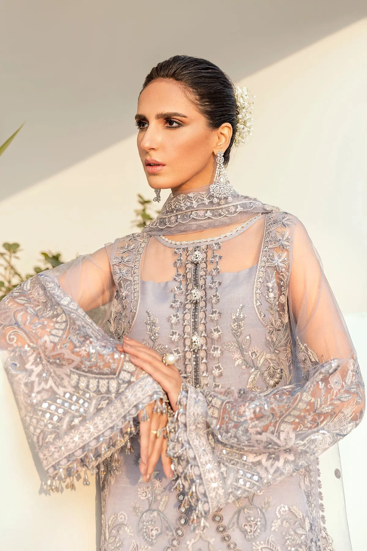 Heavily Embellished Grey Salwar Suit Party Dress in Salwar Kameez