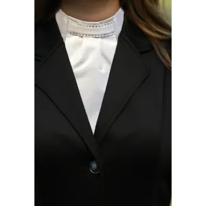 Huntington Stock Tie Double Row Crystal White