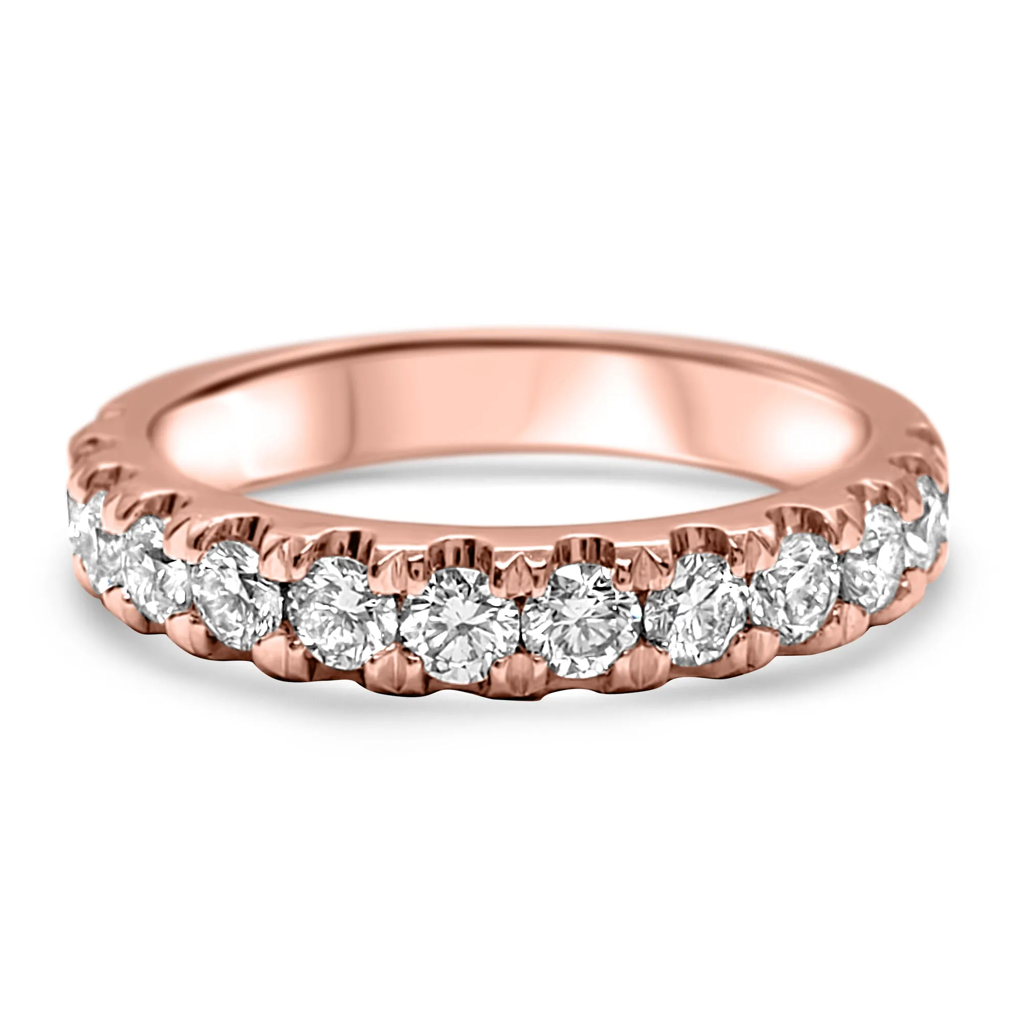 IGI Certified Diamond Bridal Wedding Set | 1, 2, or 3 Carat Round Engagement Ring and Wedding Band | 14k Rose Gold