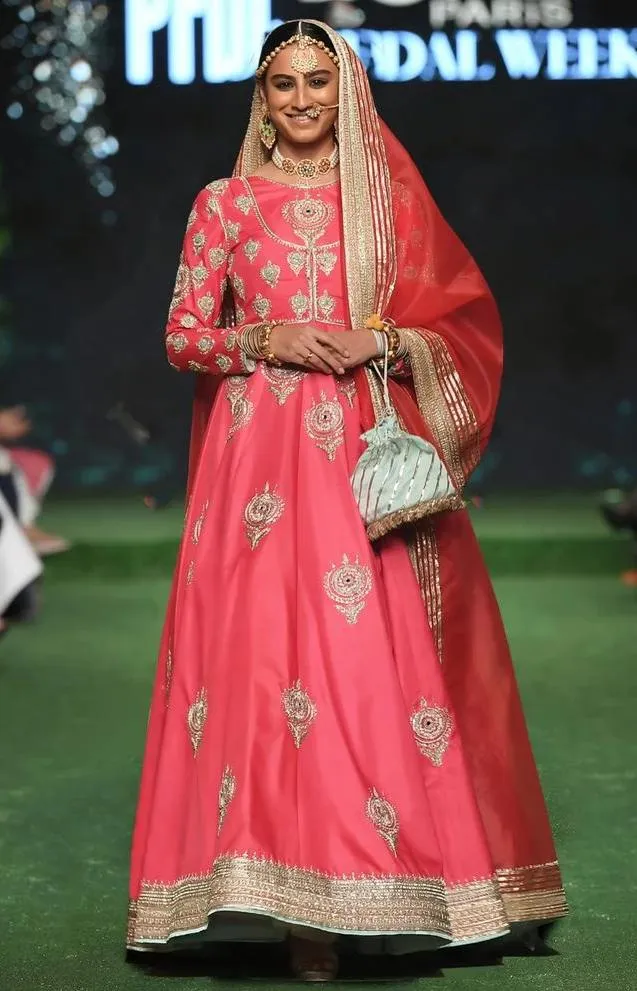 Indian Bridal Dress for Wedding in Froke Style #J4306