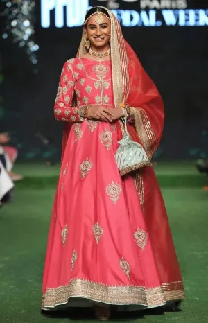 Indian Bridal Dress for Wedding in Froke Style #J4306