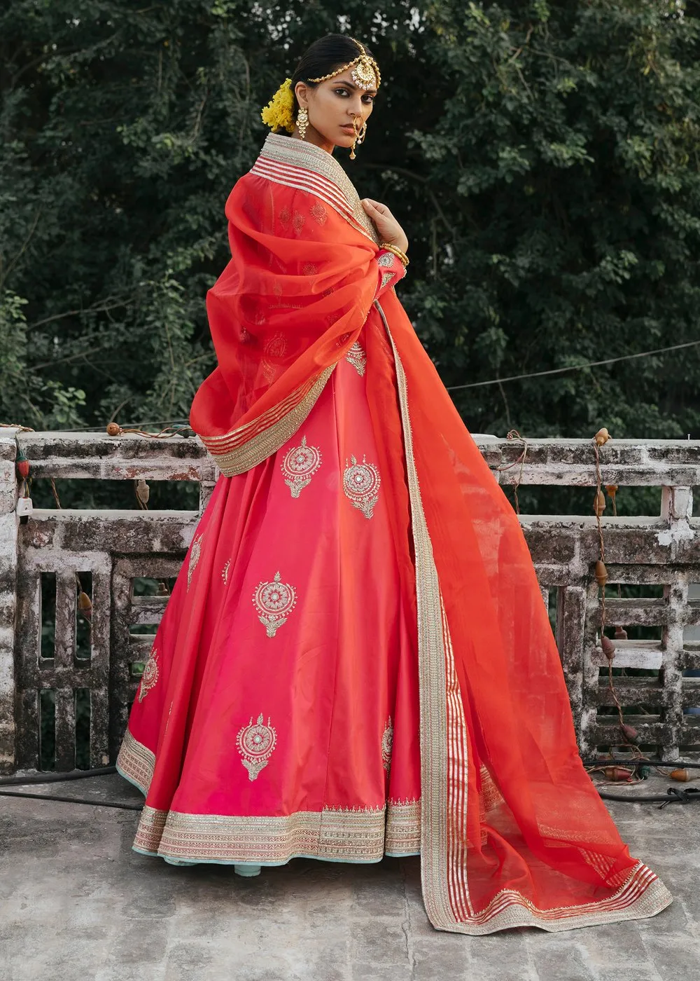 Indian Bridal Dress for Wedding in Froke Style #J4306