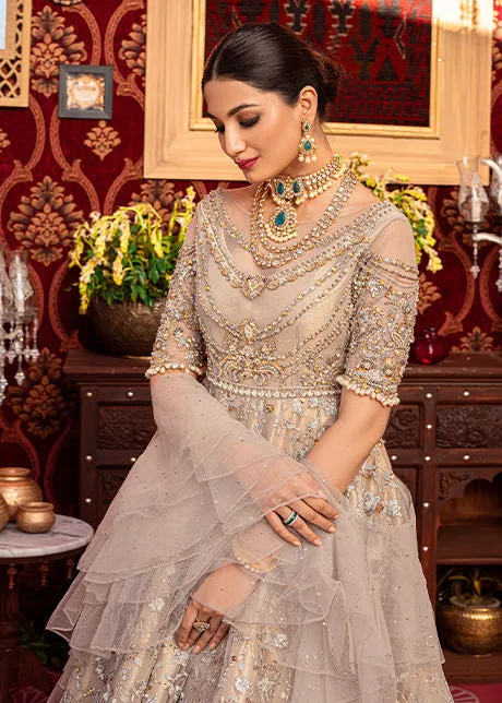 Indian Wedding Party Dress in Silver Long Frock #WN100