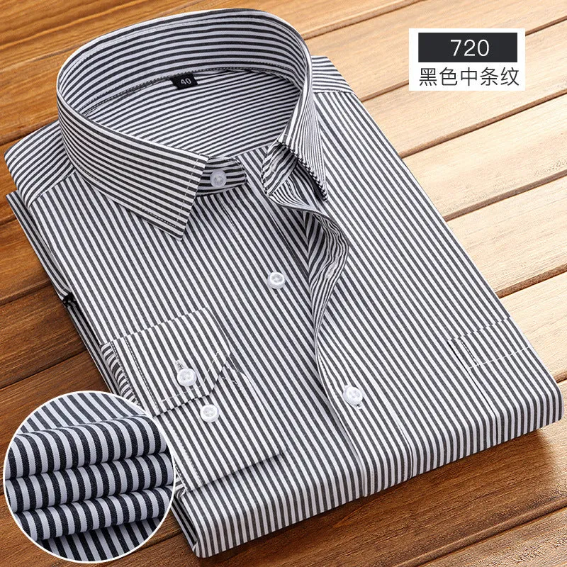 INSTOCK -New business spring and autumn men's striped shirt