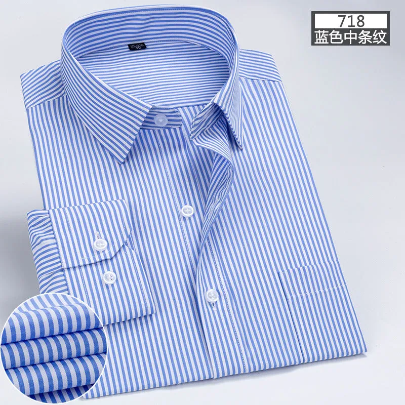 INSTOCK -New business spring and autumn men's striped shirt