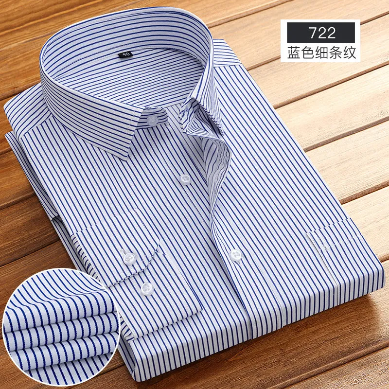 INSTOCK -New business spring and autumn men's striped shirt