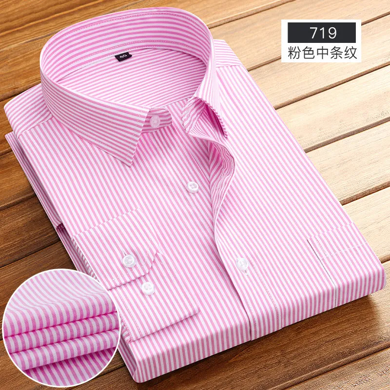INSTOCK -New business spring and autumn men's striped shirt