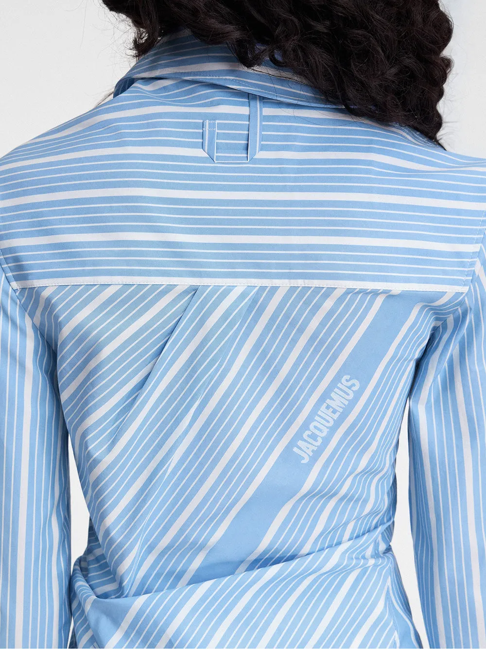 Jacquemus The Pablo Shirt in Jacquard Blue/White