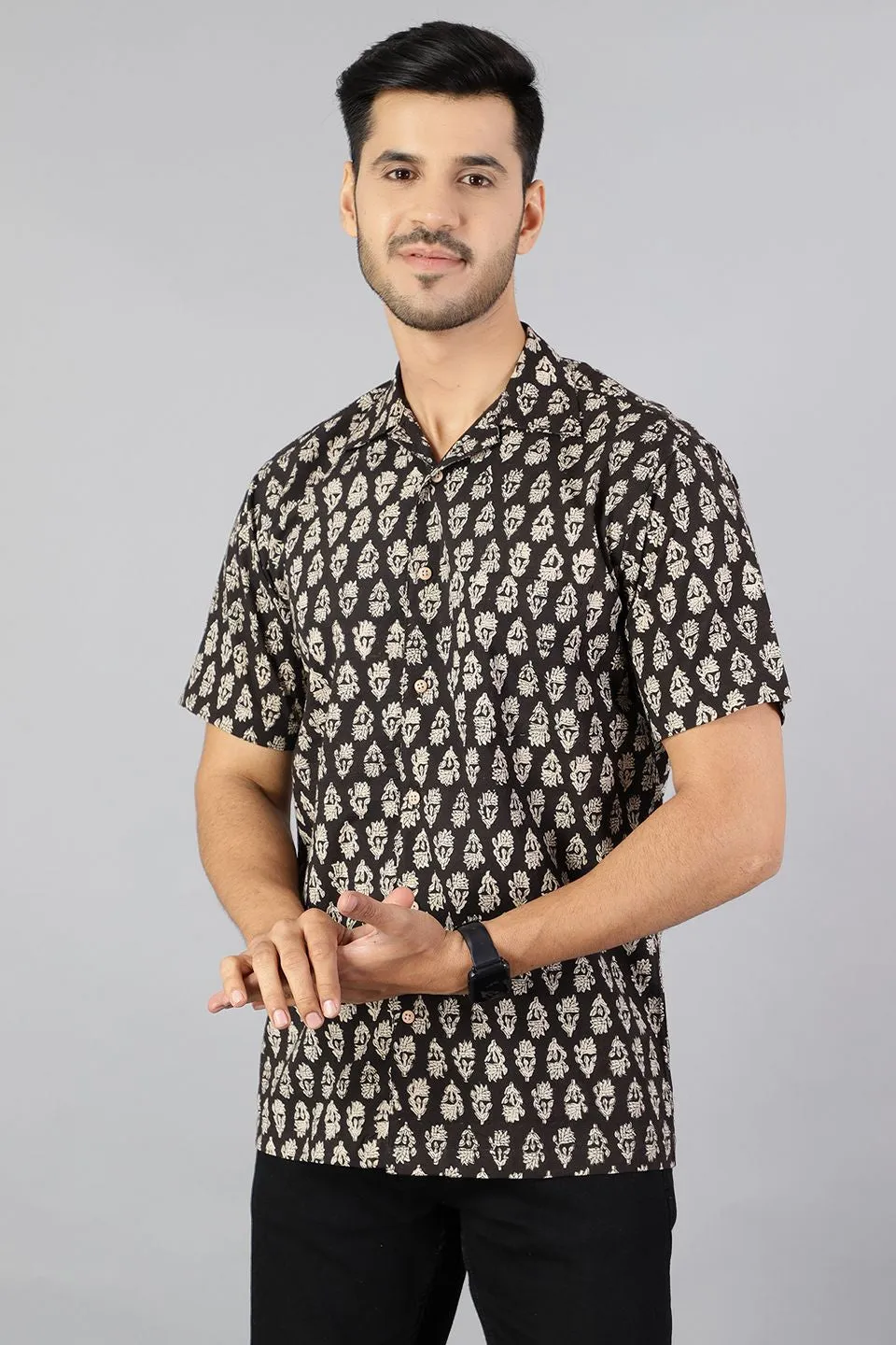 Jaipur 100% Cotton Black Shirt