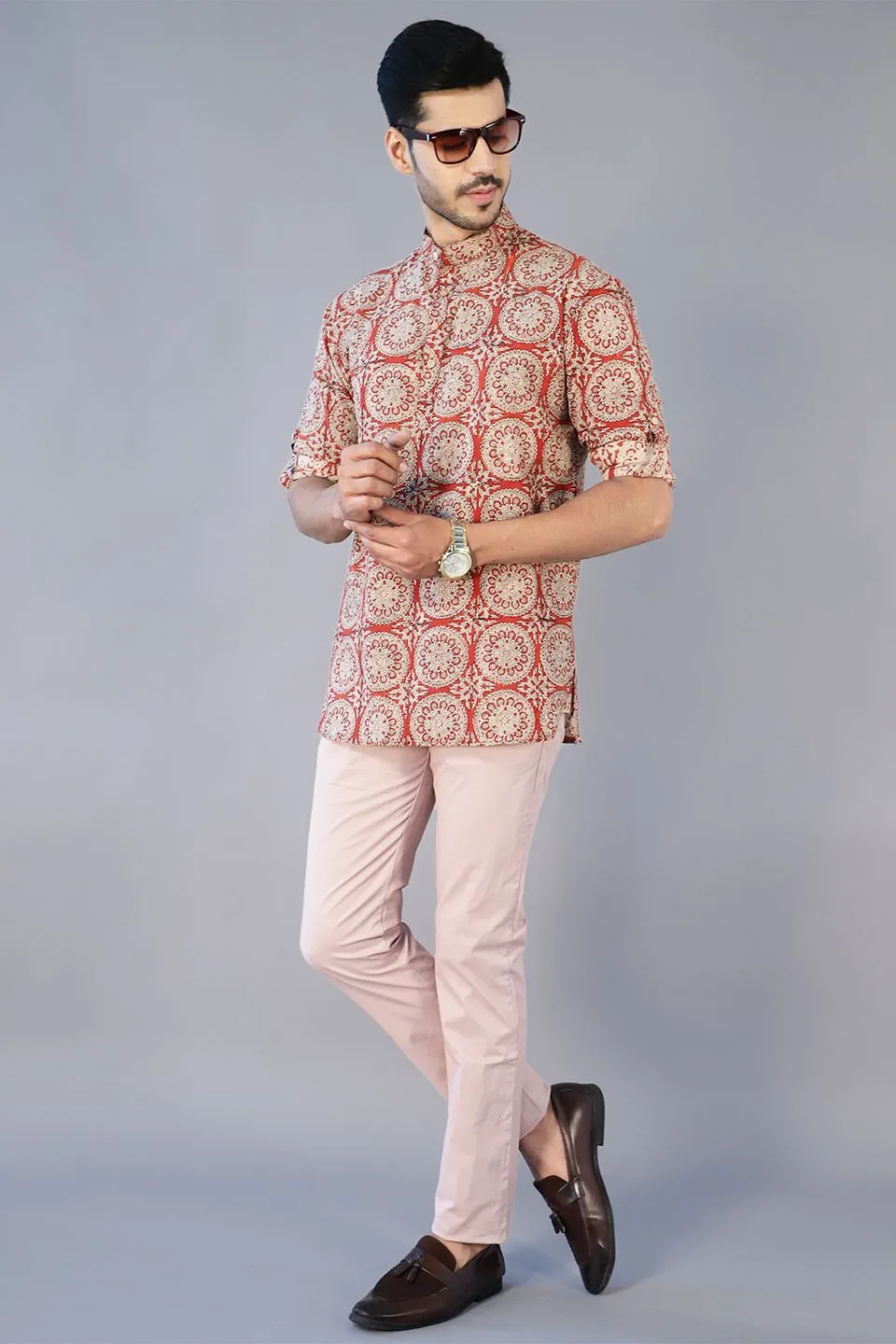 Jaipur 100% cotton Red kurta shirt