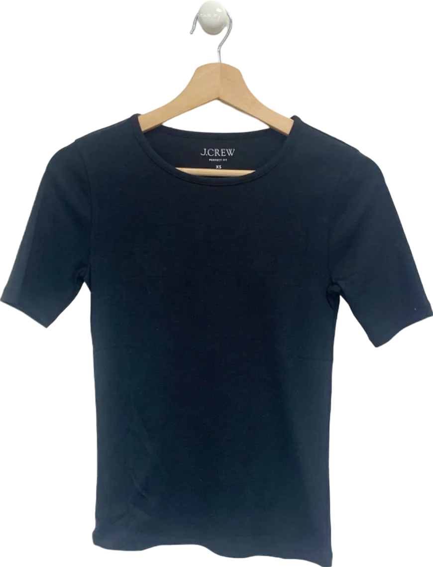 J.Crew Black Short-Sleeve T-Shirt UK XS