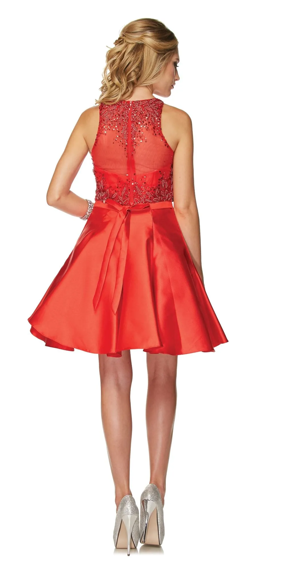 Juliet 774 Illusion Embellished Bodice Homecoming Party Dress