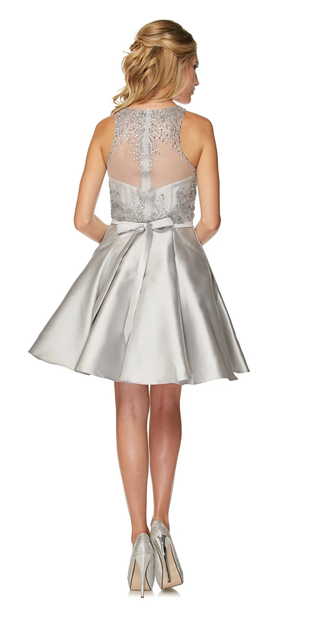 Juliet 774 Illusion Embellished Bodice Homecoming Party Dress