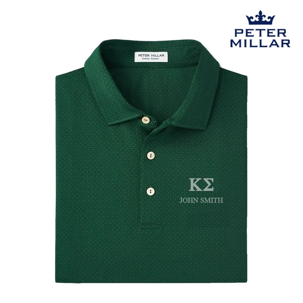 Kappa Sig Personalized Peter Millar Tesseract Patterned Polo With Greek Letters